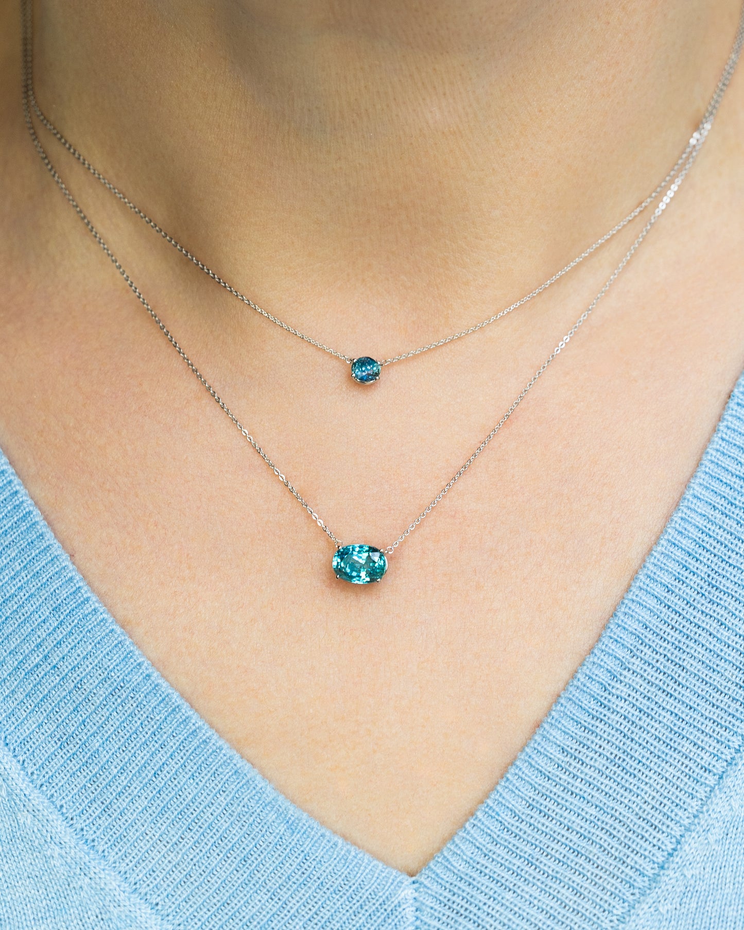 Signature Pendant with Diamond, Sapphire, Tourmaline or Ruby
