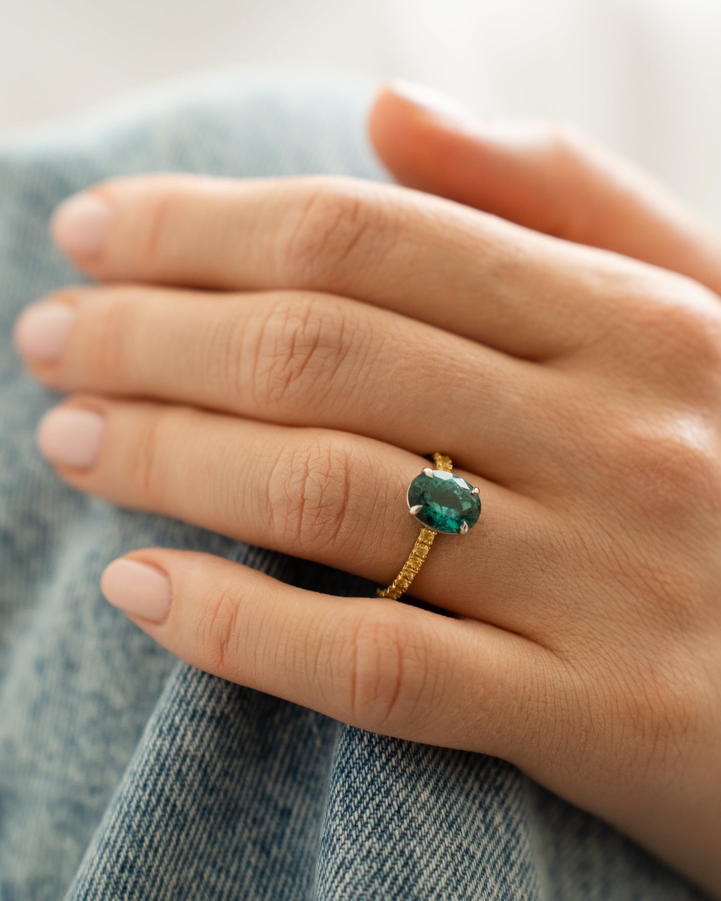 Tourmaline & Yellow Diamonds Ring