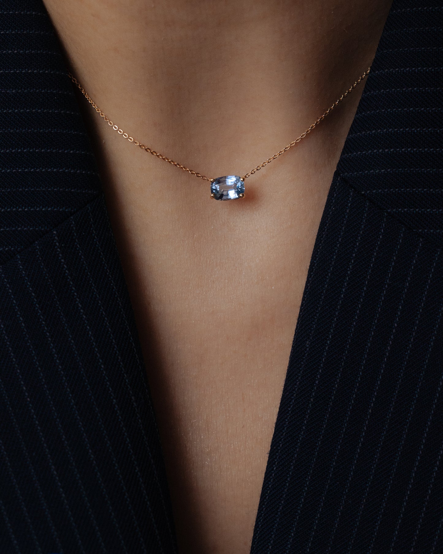 Signature Pendant with Diamond, Sapphire, Tourmaline or Ruby