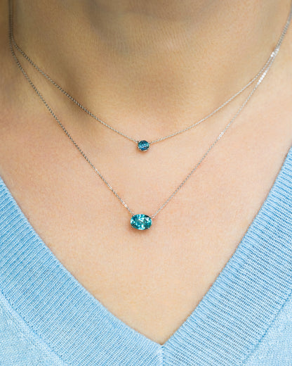 Signature Pendant with Diamond, Sapphire, Tourmaline or Ruby