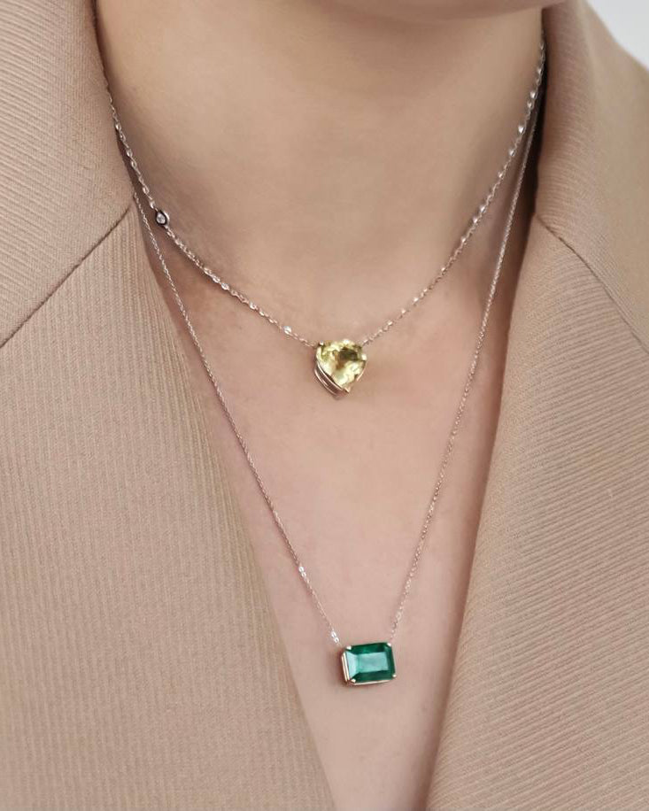 Signature Pendant with Diamond, Sapphire, Tourmaline or Ruby